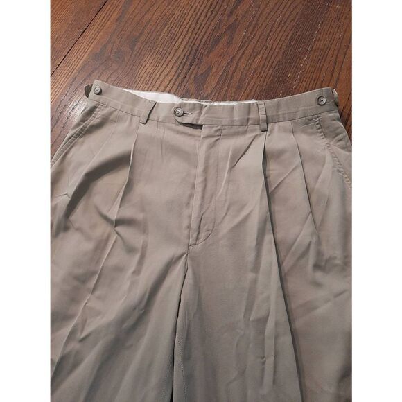Mens 33x30 David Leadbetter Golf Apparel by Joseph A Banks Khaki Tan Pants - Picture 3 of 5